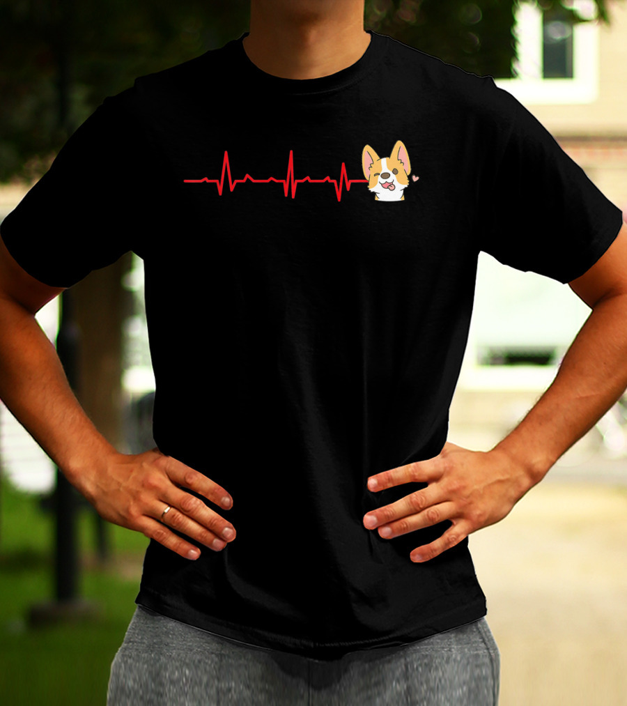 Corgi Heartbeat Valentine Day T-Shirt