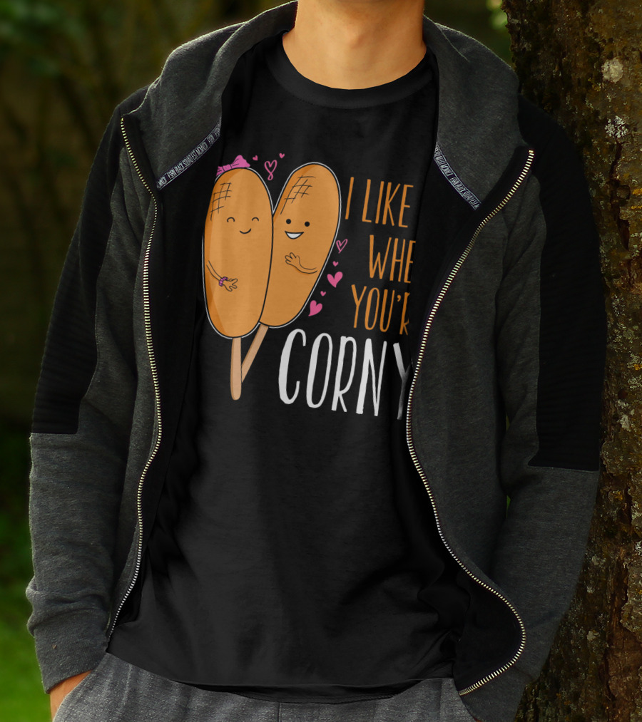 Corn Dog Valentines Couple I Like It When You're Corny T-Shirt
