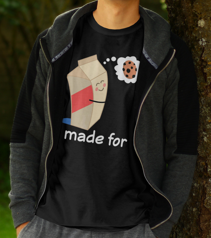 Couples Valentines Day Matching Made For Milk And Cookie T-Shirt