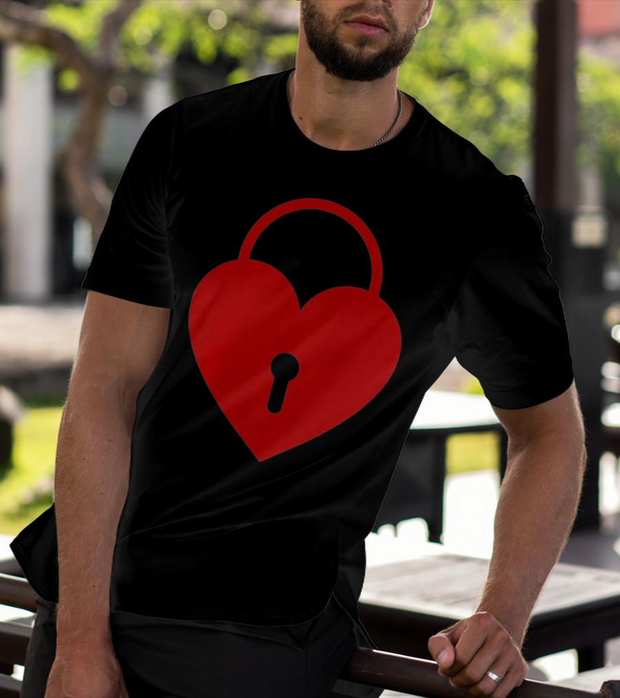 Valentines Day Heart Lock Key Symbol For Couples T-Shirt