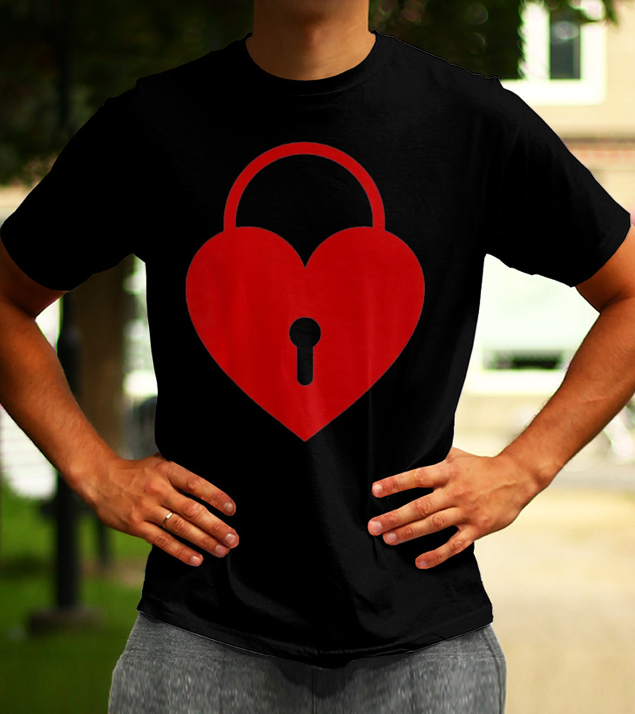 Valentines Day Heart Lock Key Symbol For Couples T-Shirt