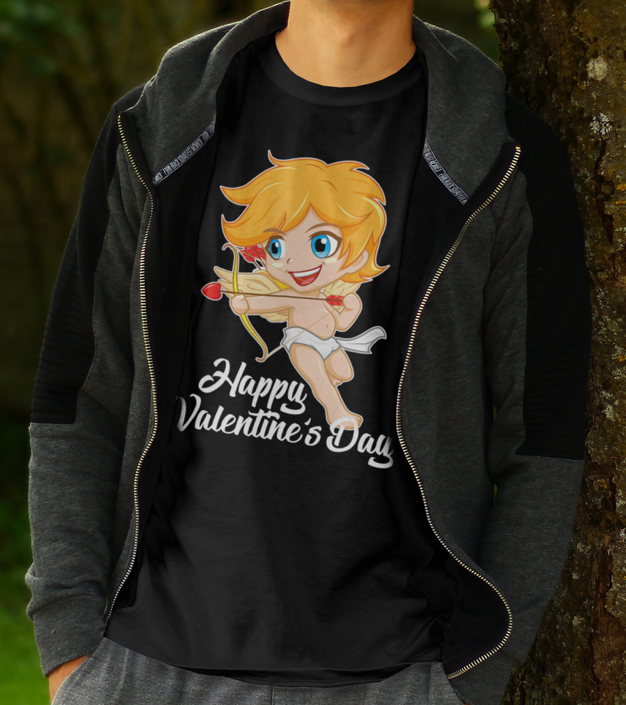 Happy Valentine's Day Cupid Bow And Heart Arrow T-Shirt