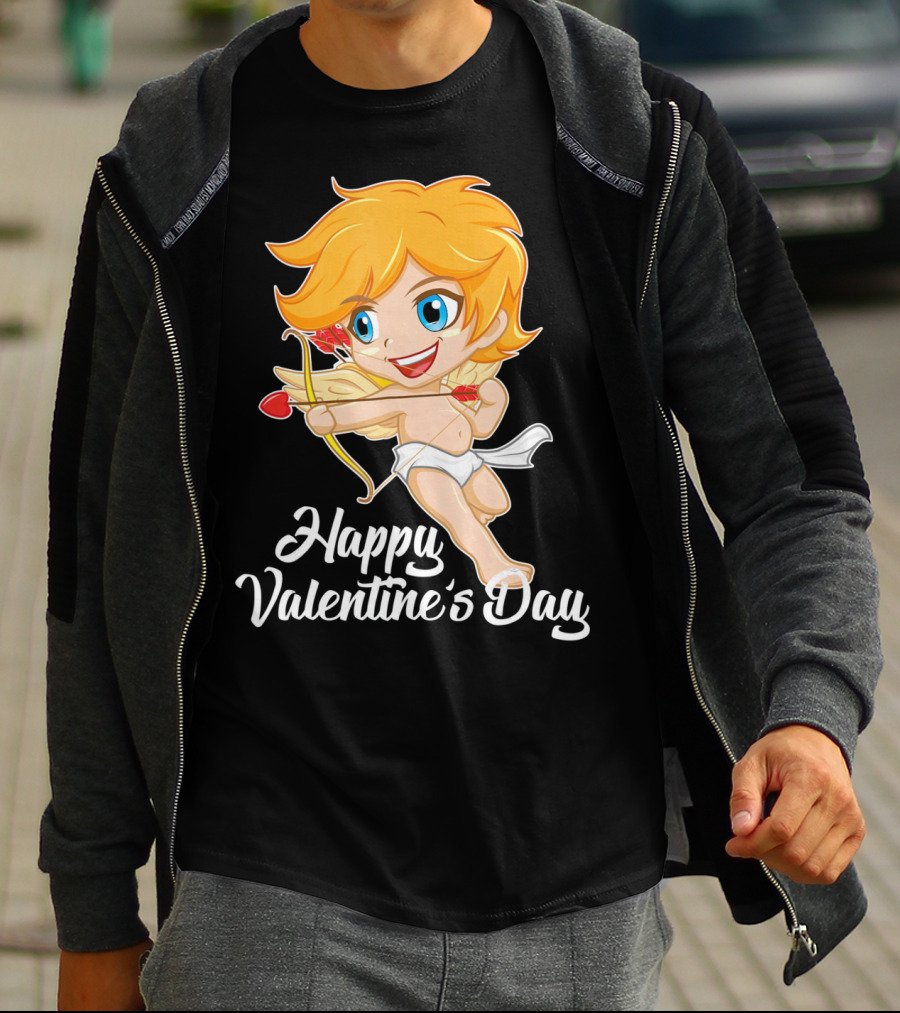 Happy Valentine's Day Cupid Bow And Heart Arrow T-Shirt