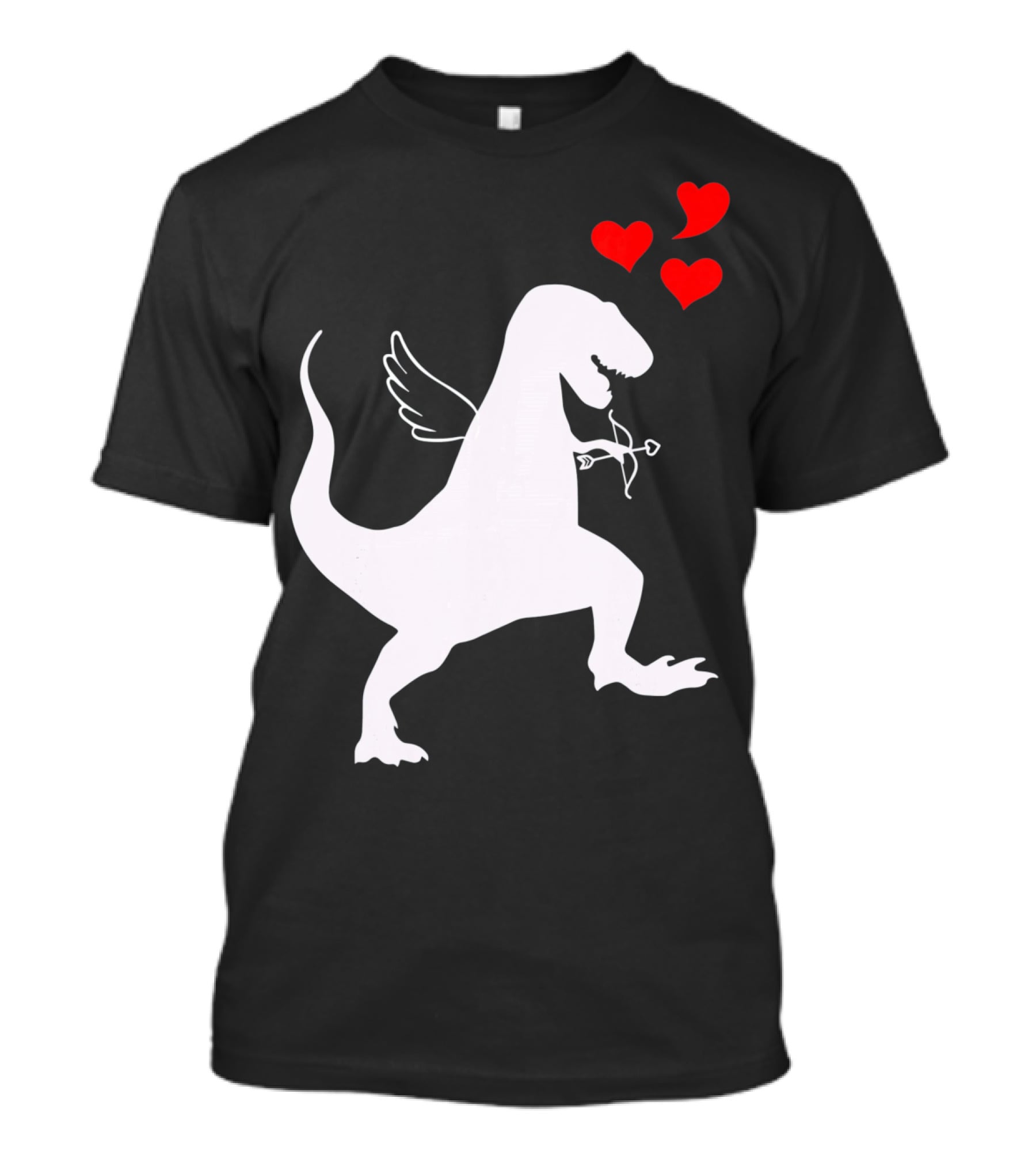 Cupid Rex Dinosaur Funny Valentines Dinosaur With Wings And Hearts T-Shirt