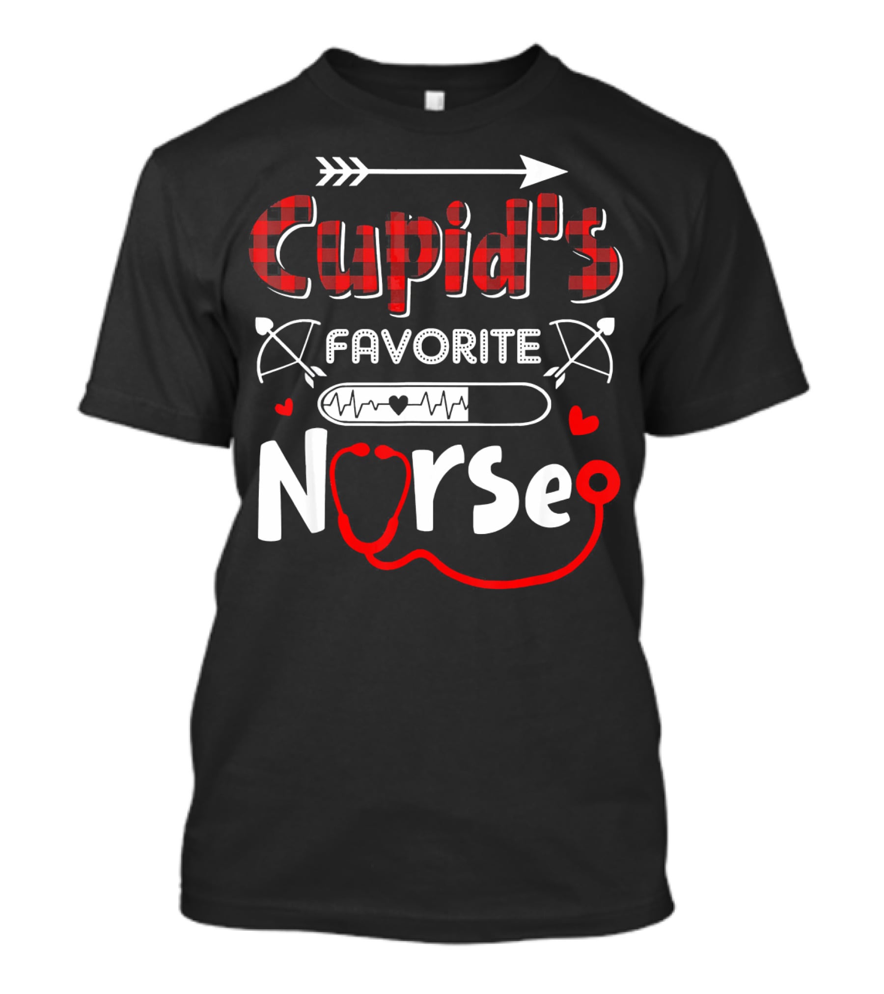Cupid's Favorite Nurse Valentine's Day Heart Stethoscope And Arrow T-Shirt