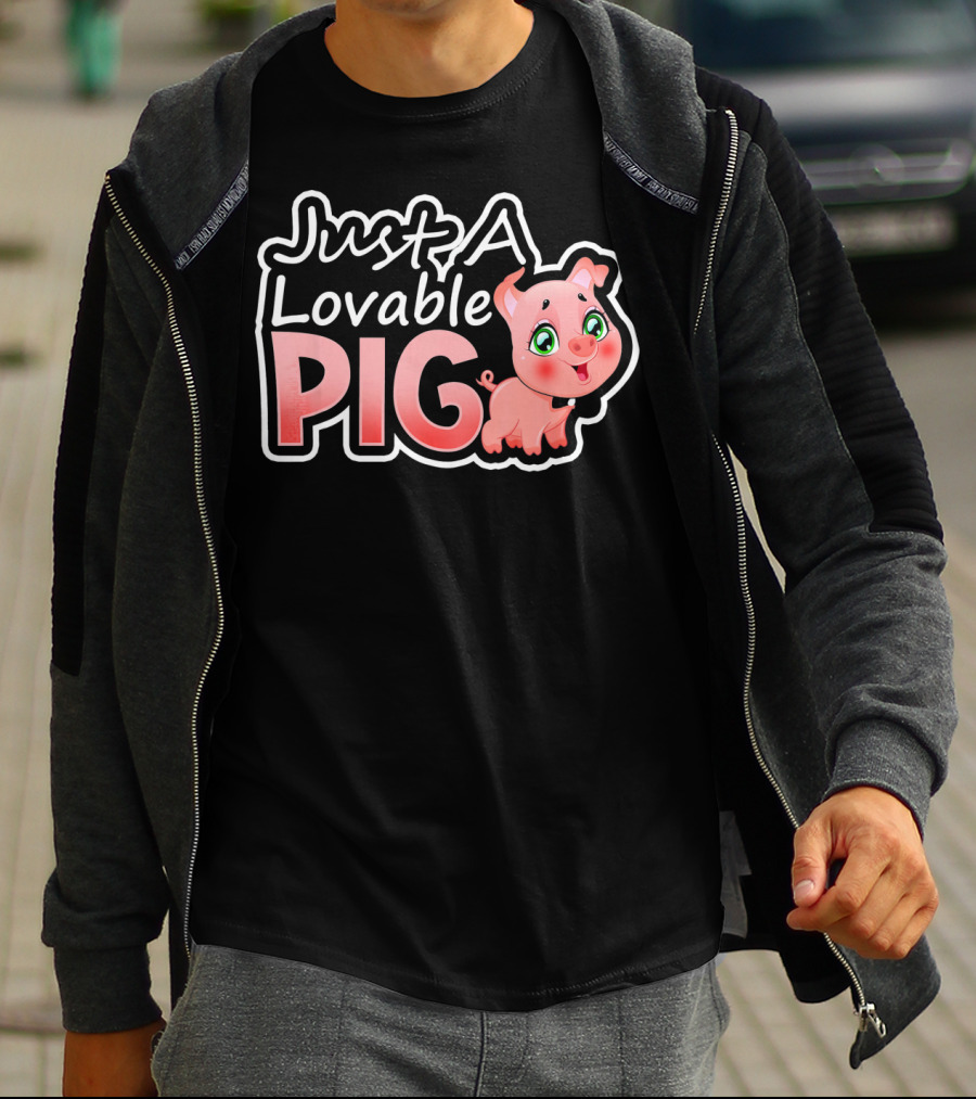 Just A Lovable Pig Cute Couple Valentines Day T-Shirt