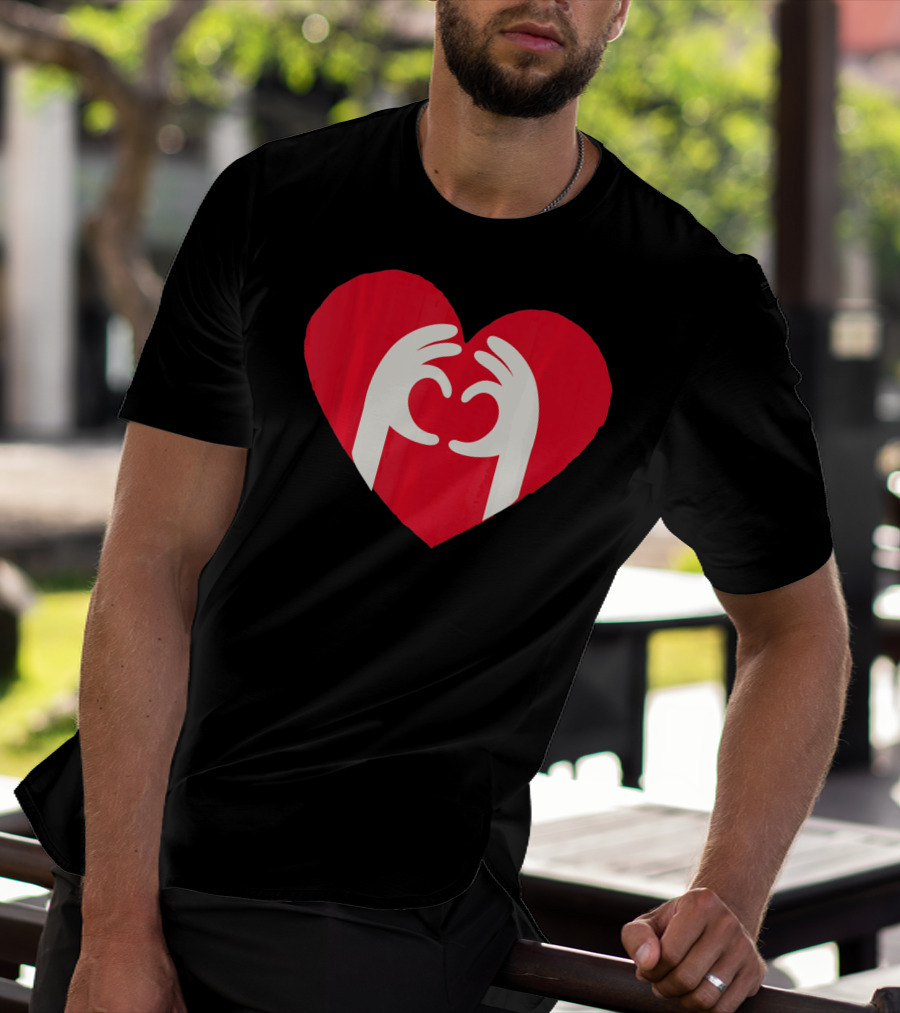 Valentines Day Cute Finger Heart Shape T-Shirt