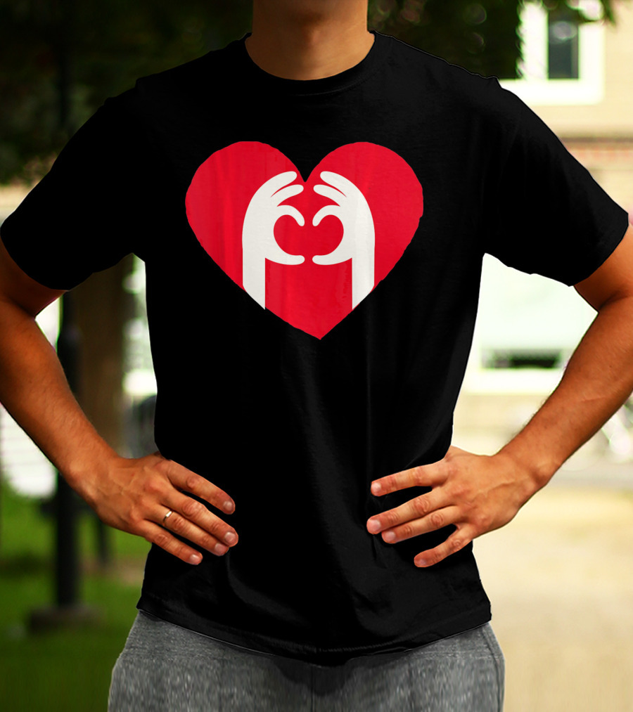 Valentines Day Cute Finger Heart Shape T-Shirt