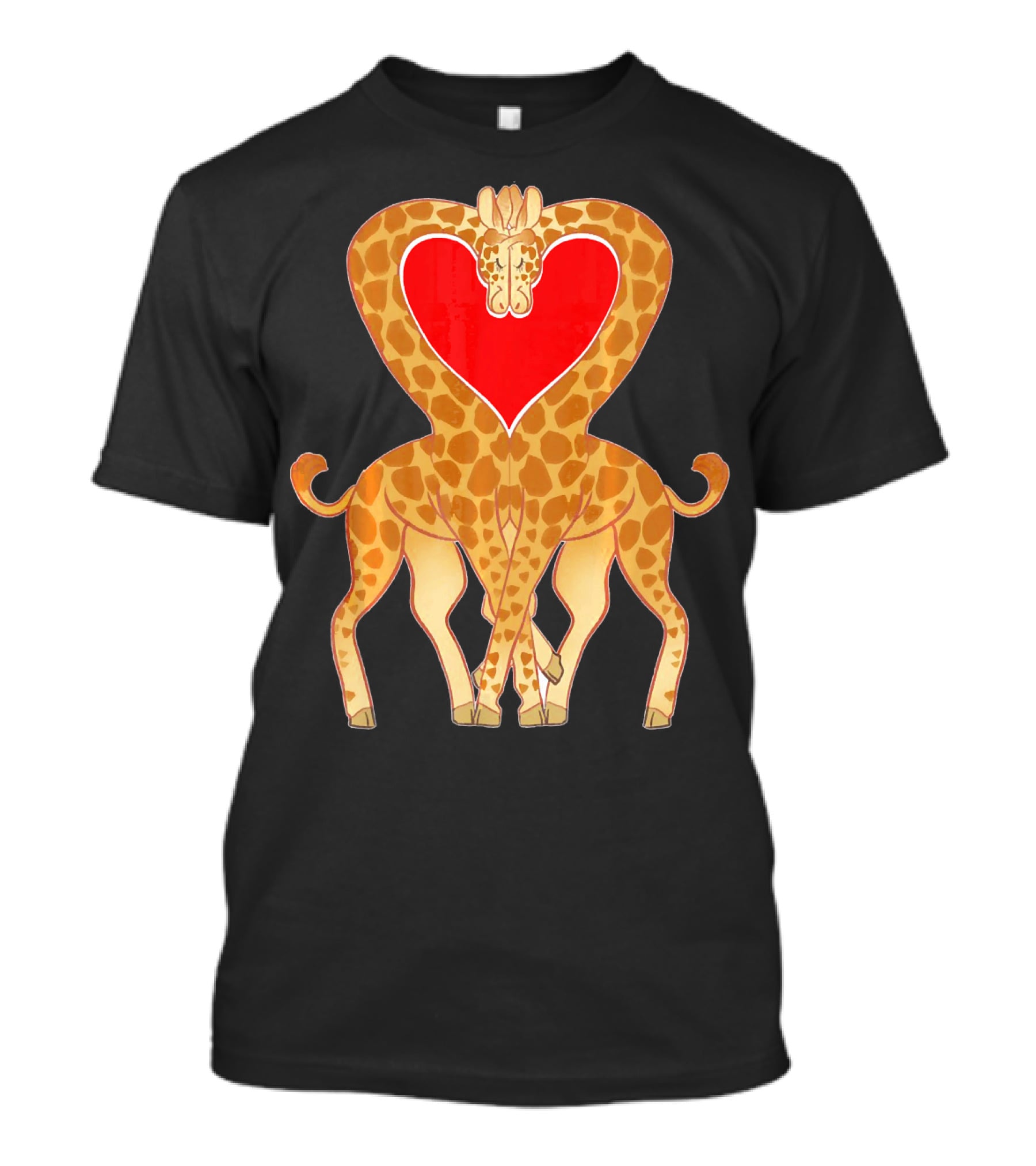 Cute Heart Giraffe Funny Valentine T-Shirt