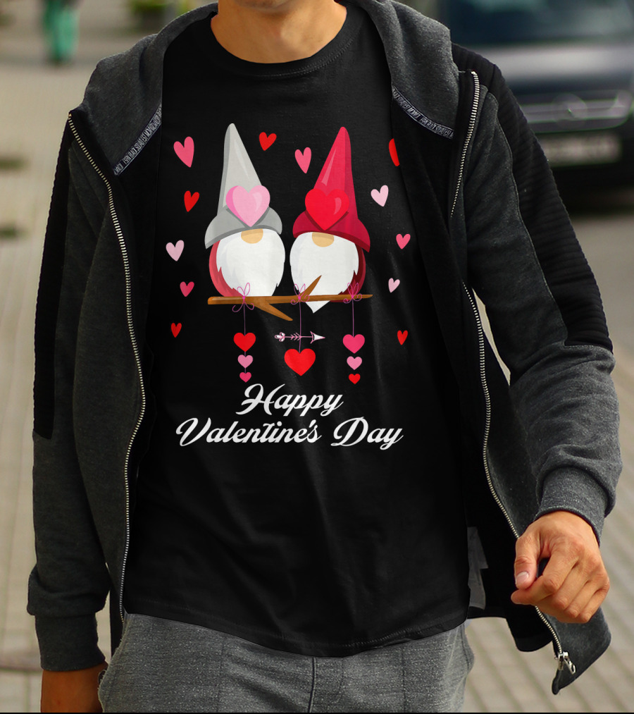 Happy Valentine's Day Cute Gnomes Hearts T-Shirt