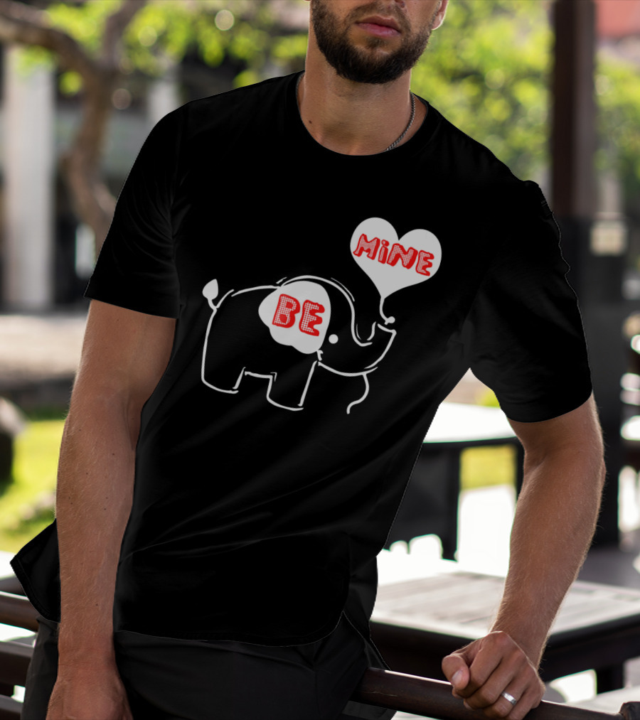 Be Mine Cute Valentines Day Elephant Balloon T-Shirt