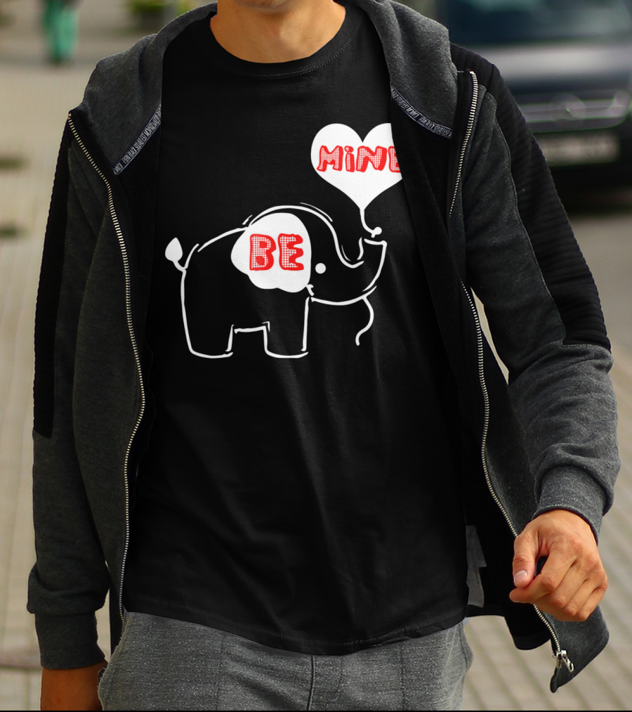 Be Mine Cute Valentines Day Elephant Balloon T-Shirt