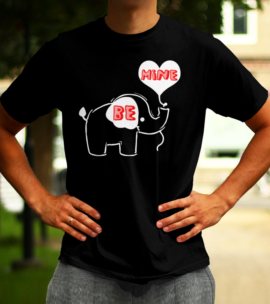 Be Mine Cute Valentines Day Elephant Balloon T-Shirt
