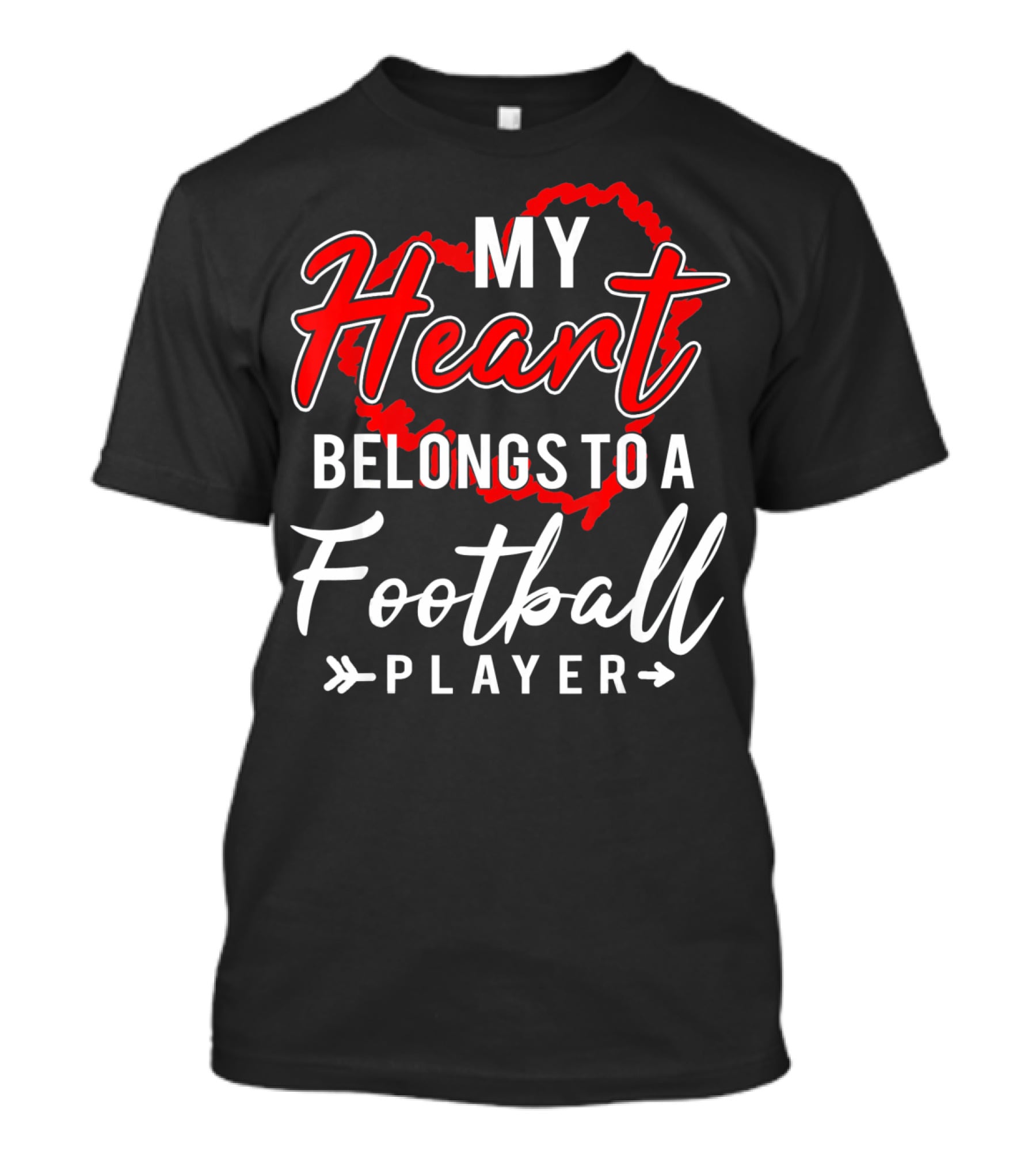 My Heart Belongs To A Football Player T-Shirt