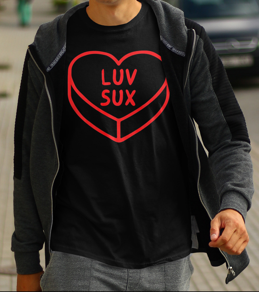 Luv Sux Kawaii Punk Pastel Goth Valentin Heart T-Shirt