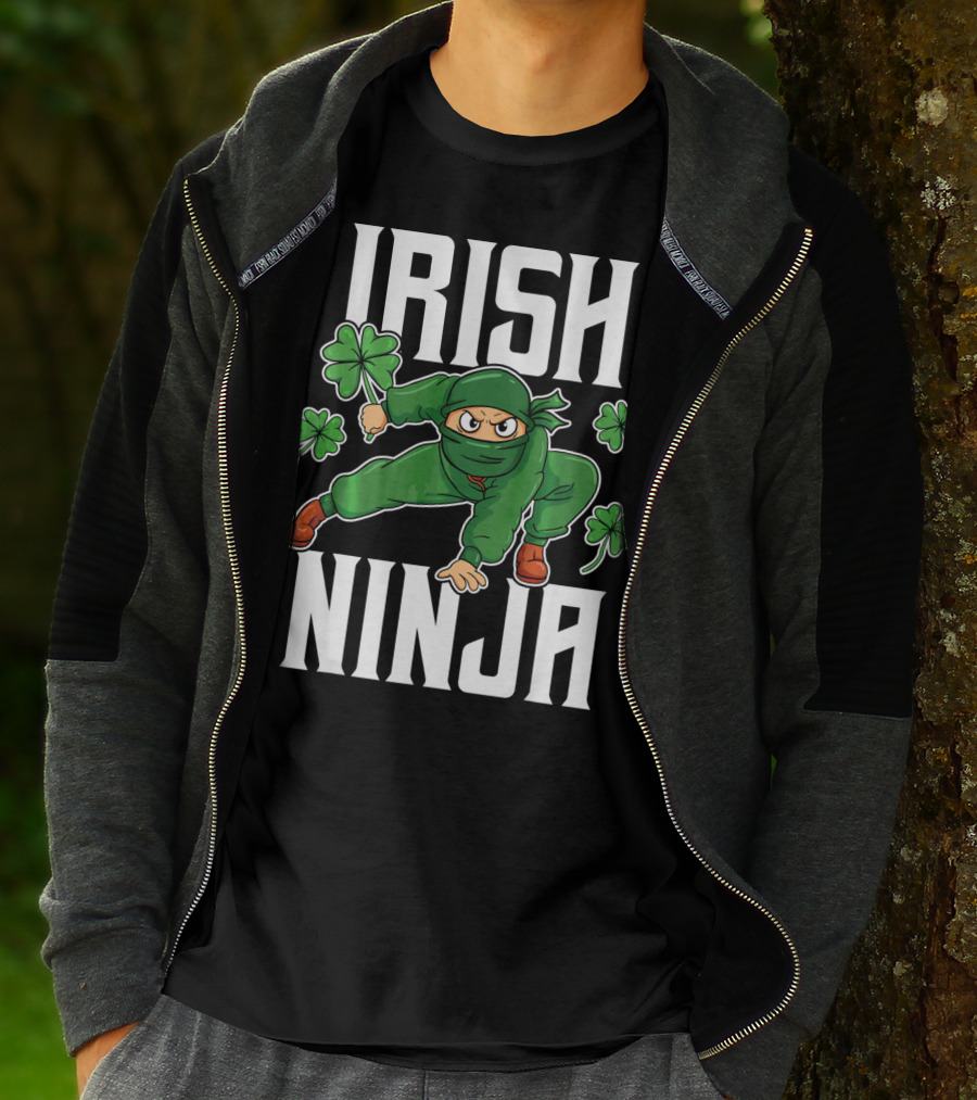 Irish Ninja Shamrock Warrior Awesome T-Shirt