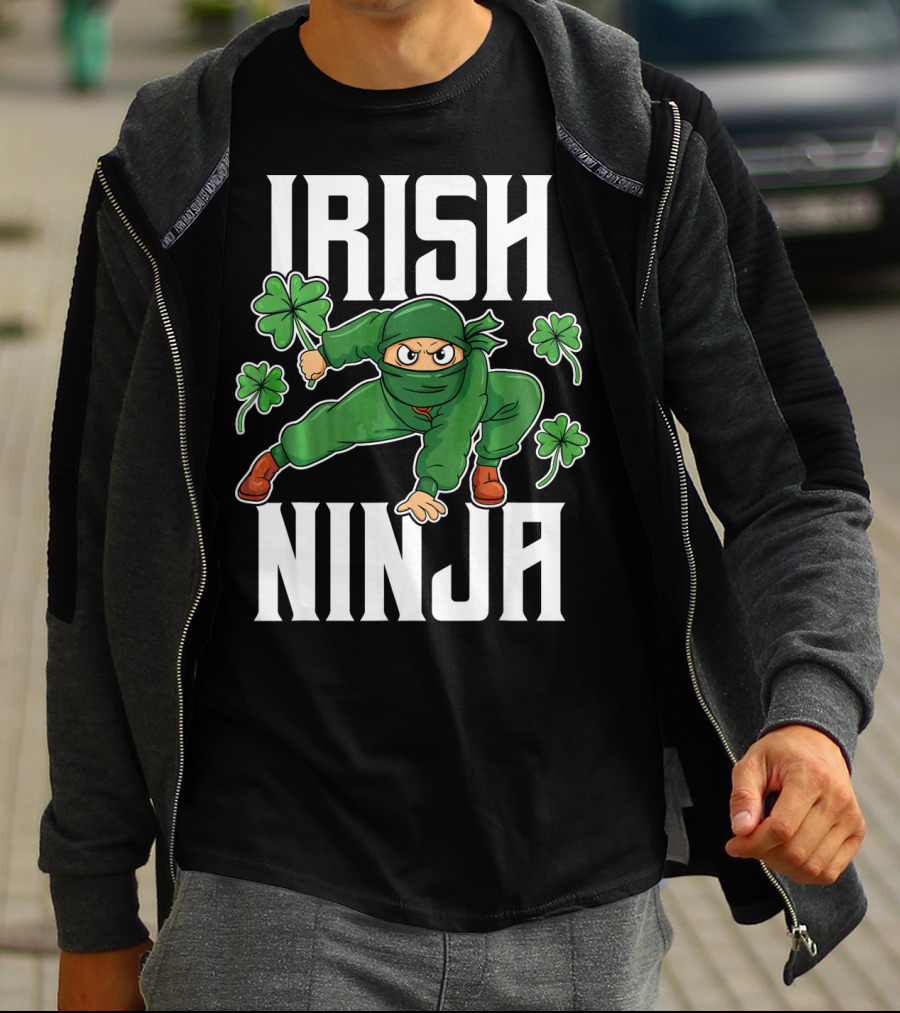 Irish Ninja Shamrock Warrior Awesome T-Shirt