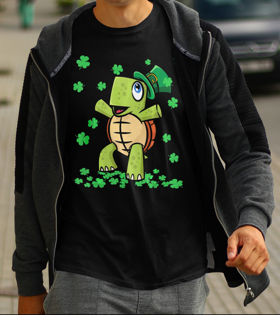 St Patricks Day Irish American Turtle Leprechaun Shamrock T-Shirt
