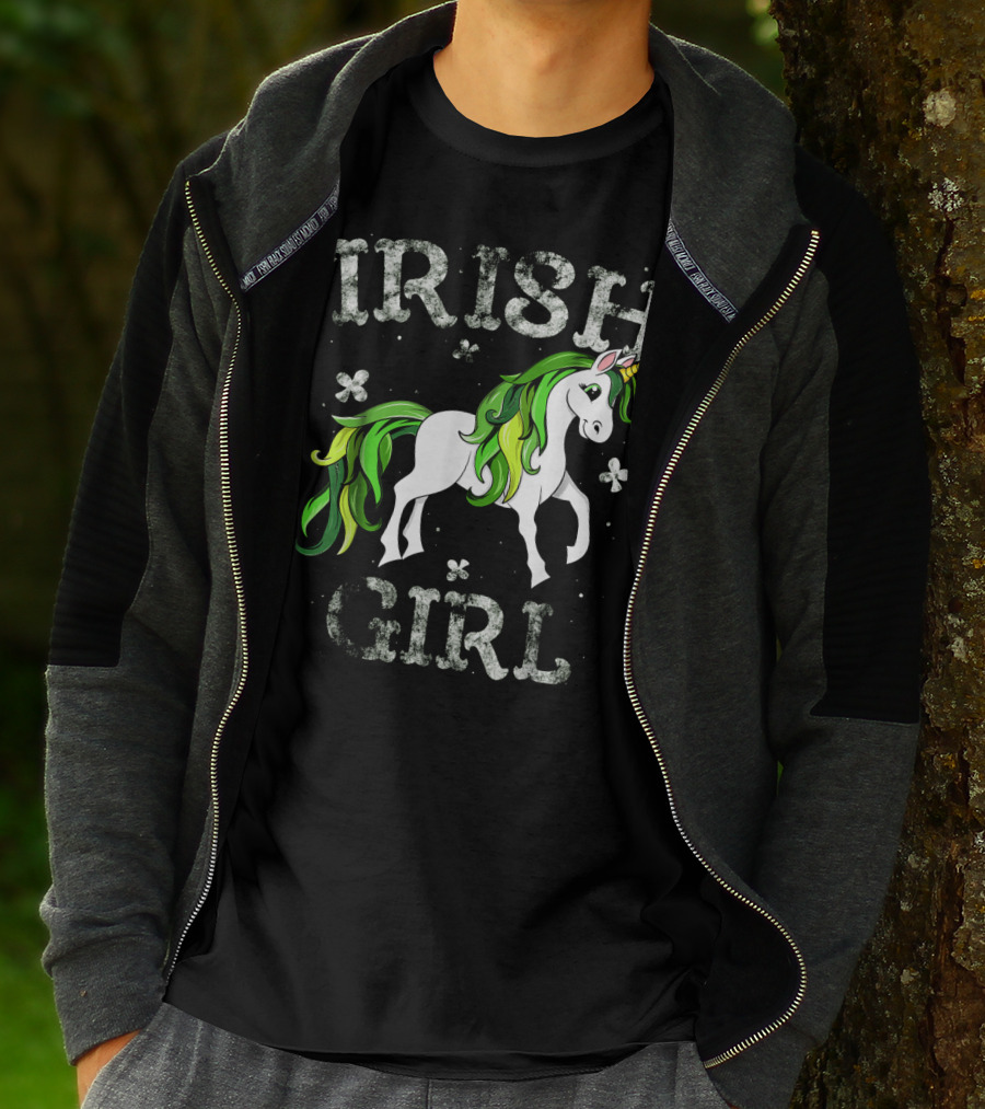 Irish Girl Green Mane Unicorn T-Shirt