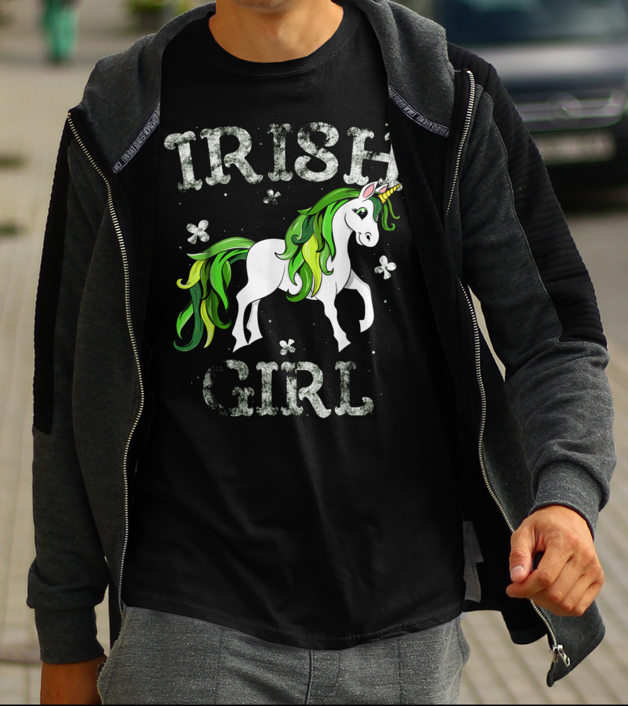 Irish Girl Green Mane Unicorn T-Shirt