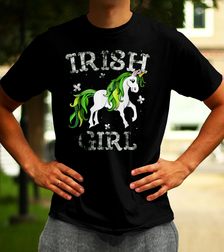 Irish Girl Green Mane Unicorn T-Shirt