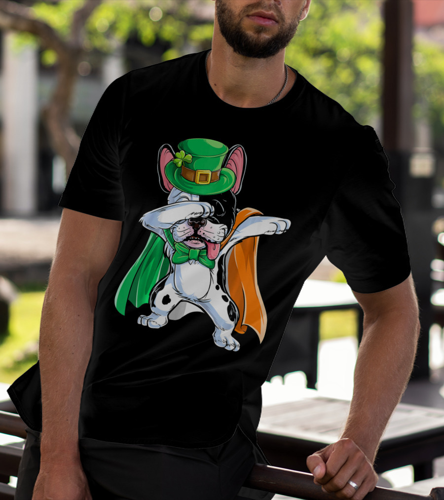 Dabbing French Bulldog St. Patrick's Day Leprechaun Costume T-Shirt