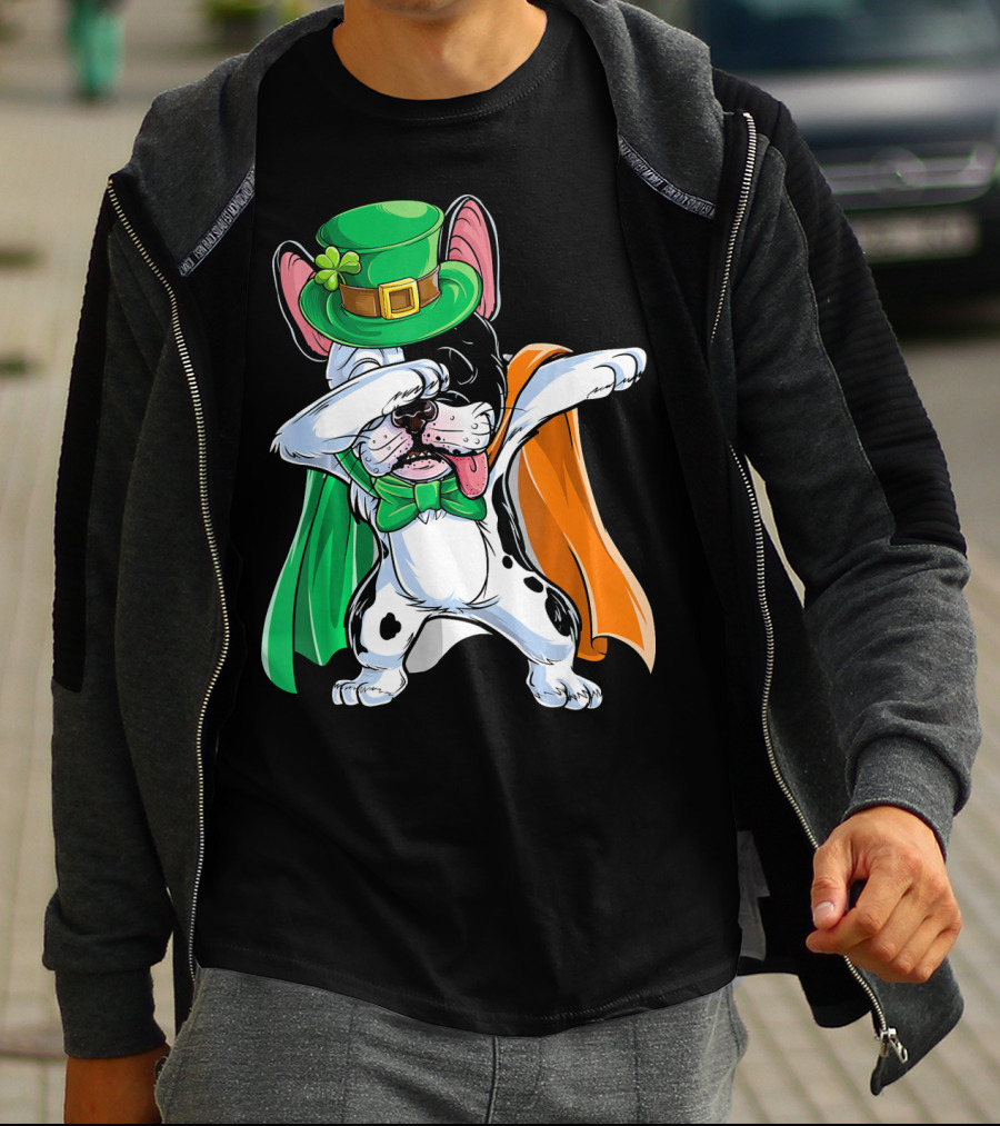 Dabbing French Bulldog St. Patrick's Day Leprechaun Costume T-Shirt
