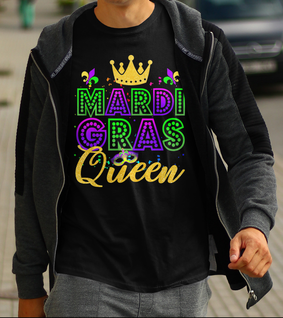 Mardi Gras Queen Crown Fleur-de-Lis Carnival Festival T-Shirt