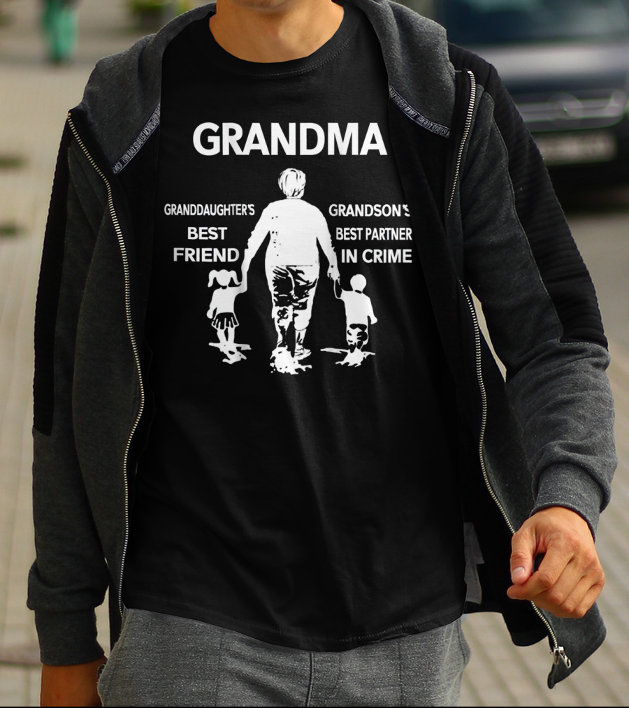 GRANDMA Granddaughter's Best Friend Grandson's Best Partner In Crime T-Shirt