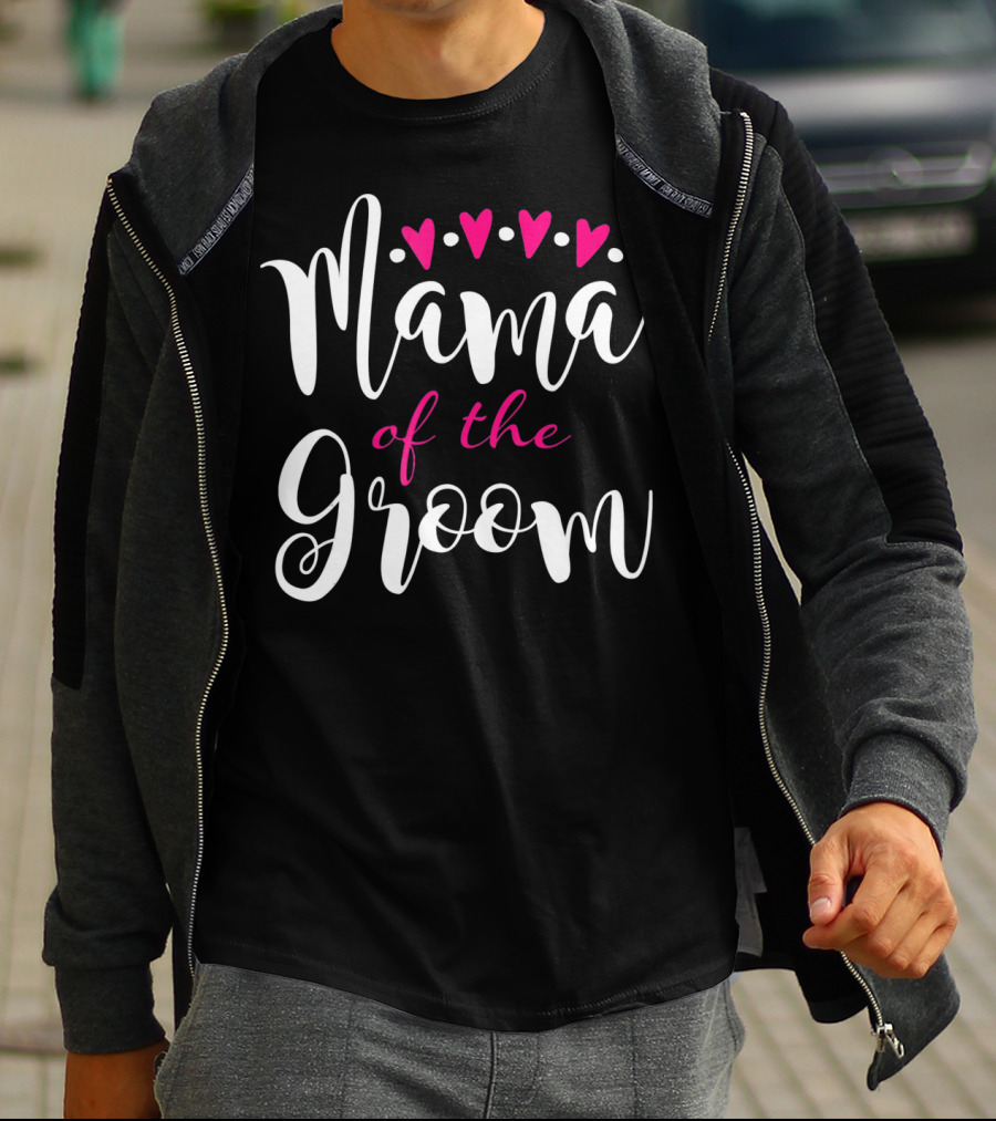 Mama Of The Groom Hearts Wedding T-Shirt