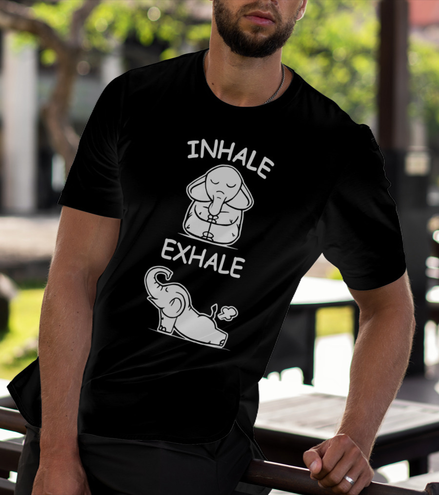 Inhale Exhale Cute Elephant Yoga Lover Meditation T-Shirt
