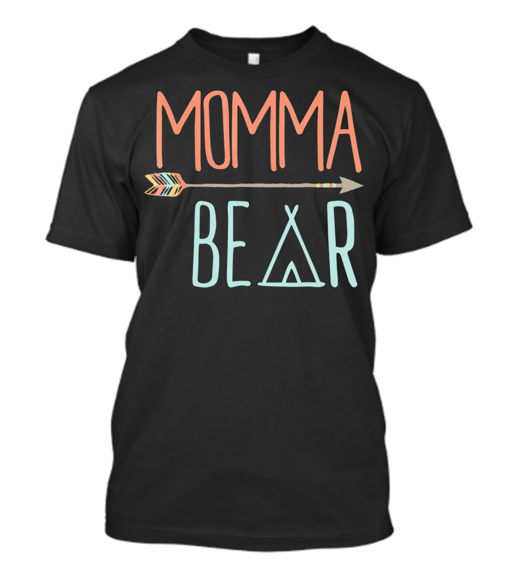 Momma Bear Tribal Arrow And Teepee T-Shirt