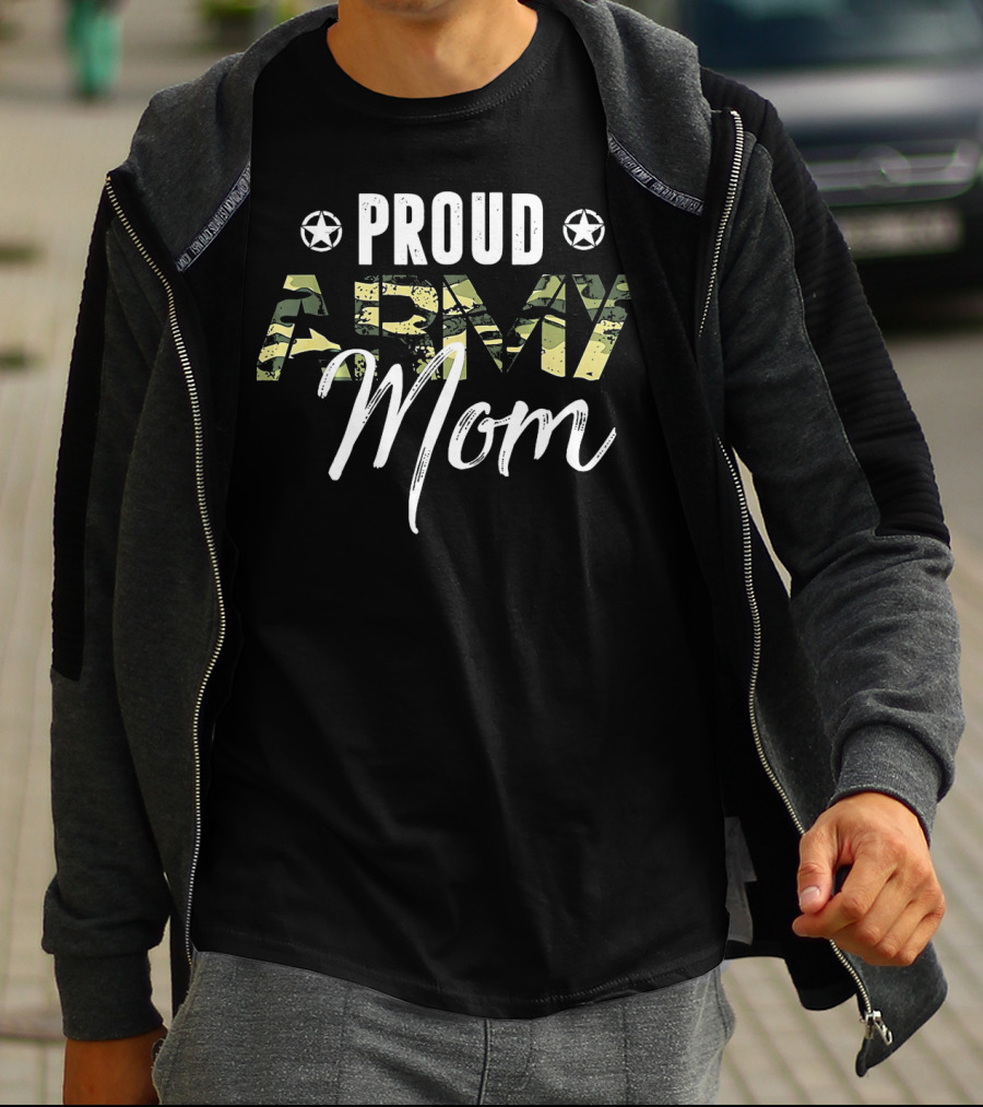 Proud Army Mom Military Mothe Star Camo T-Shirt