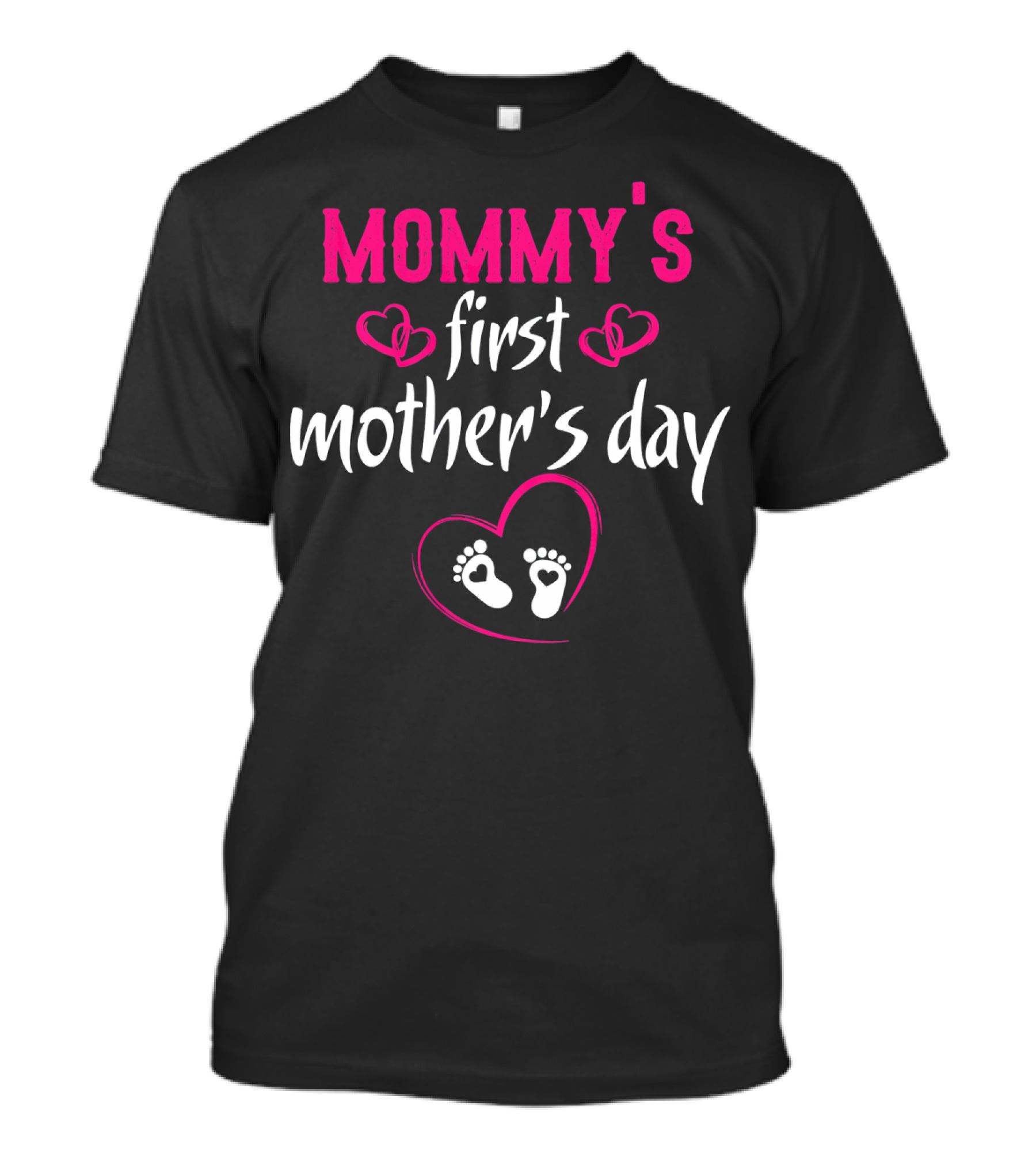 Mommy's First Mother's Day Baby Footprints Heart T-Shirt