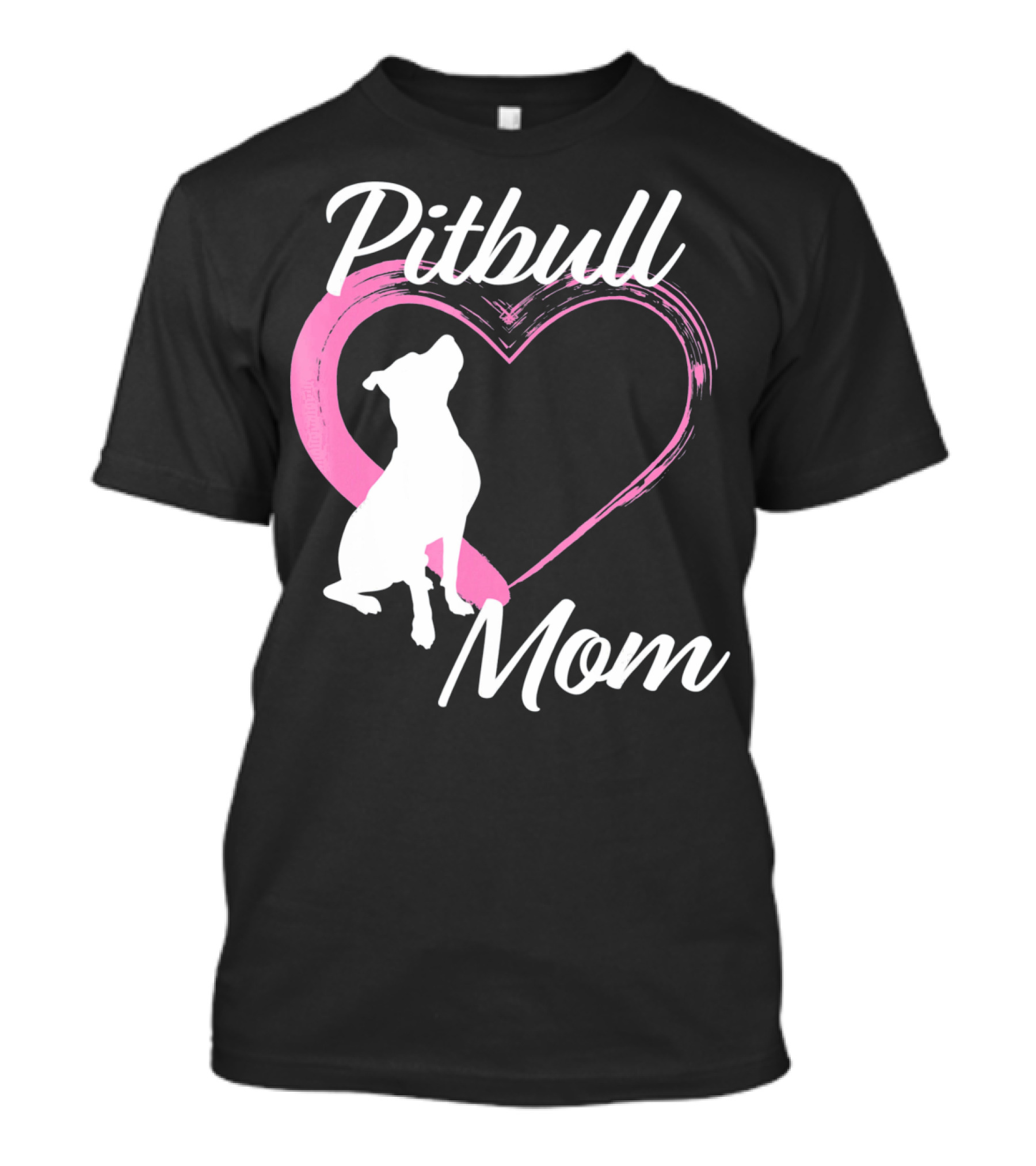Pitbull Mom Heart Silhouette For Dog Lovers T-Shirt