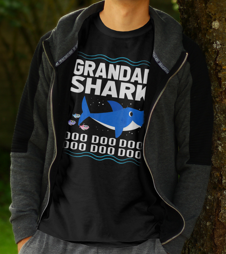Grandad Shark Doo Doo Doo Doo Doo Doo Funny Baby T-Shirt