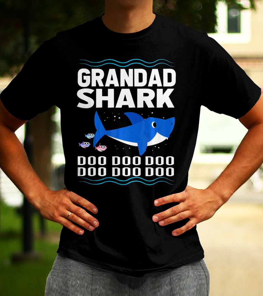 Grandad Shark Doo Doo Doo Doo Doo Doo Funny Baby T-Shirt