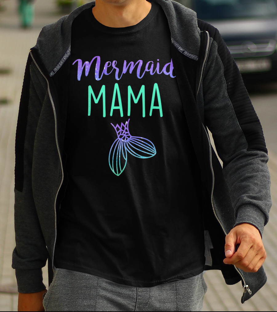 Mermaid Mama Mom Mermaid Birthday Party Mama Mermaid Tail T-Shirt