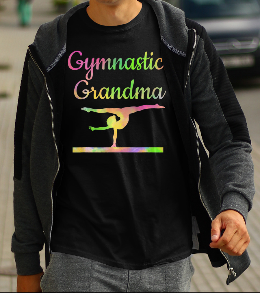 Colorful Gymnastics Grandma On Balance Beam T-Shirt