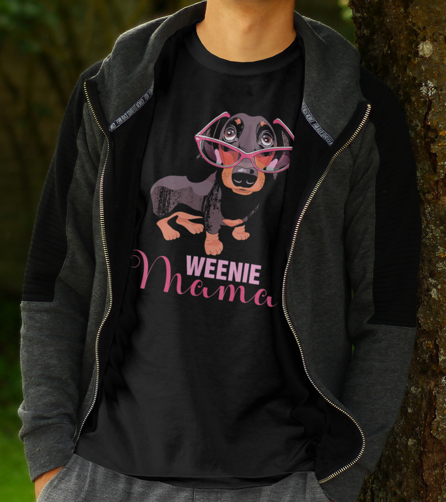 Weenie Mama Cute Dachshund Sunglasses T-Shirt