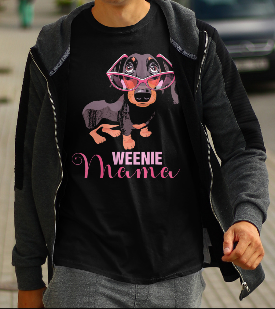 Weenie Mama Cute Dachshund Sunglasses T-Shirt