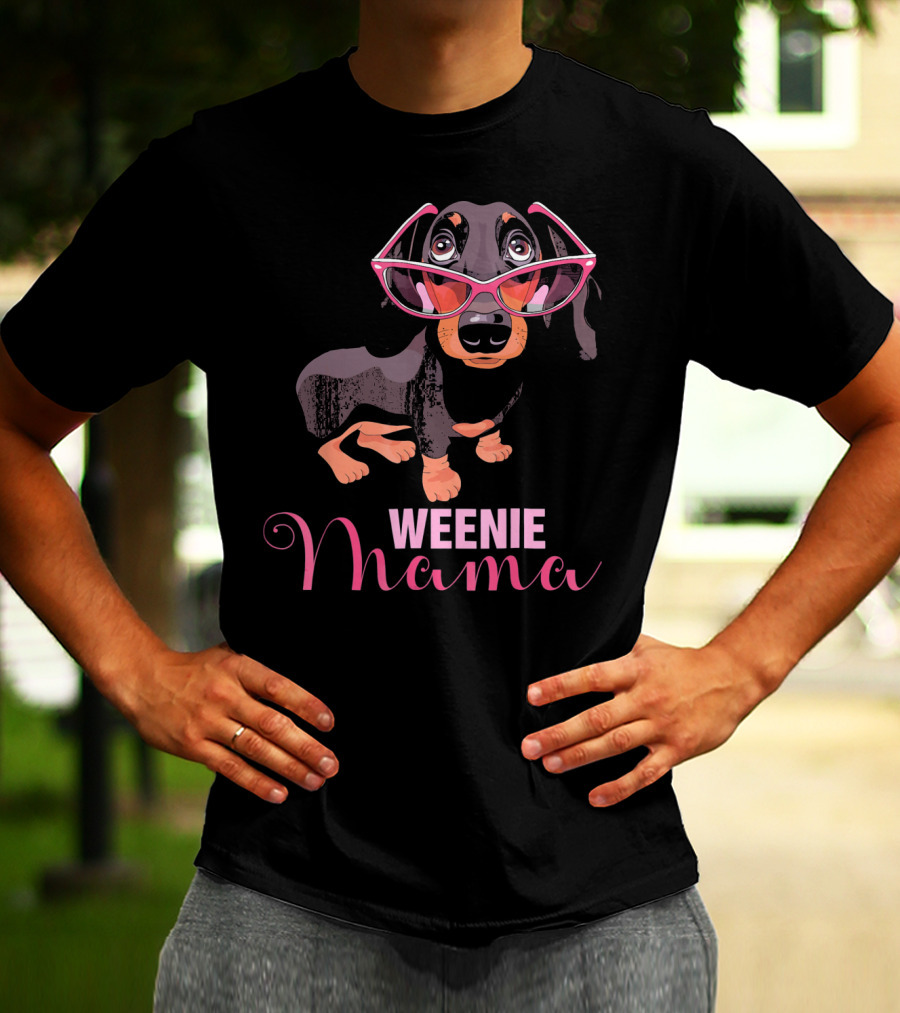 Weenie Mama Cute Dachshund Sunglasses T-Shirt