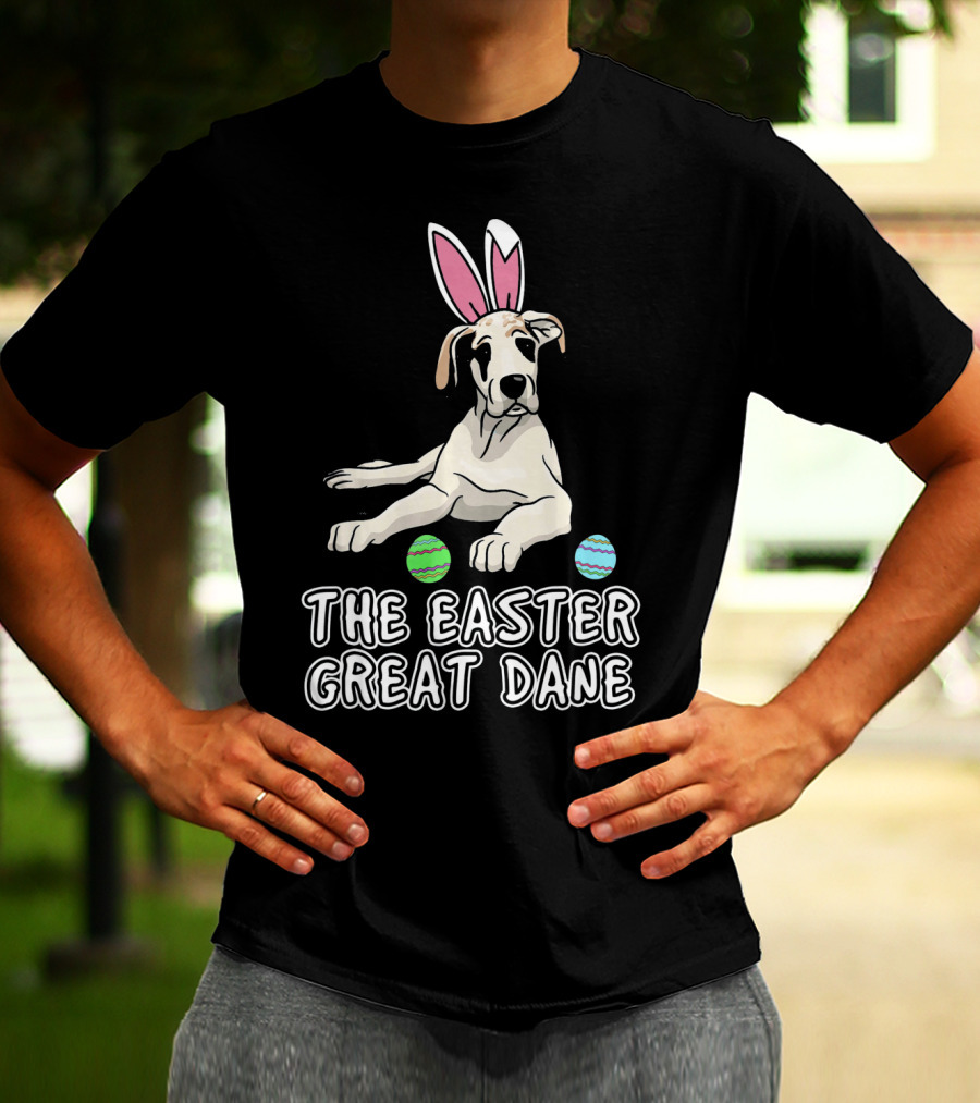The Easter Great Dane With Bunny Ears And Eggs For Women Wen Mother T-Shirt
