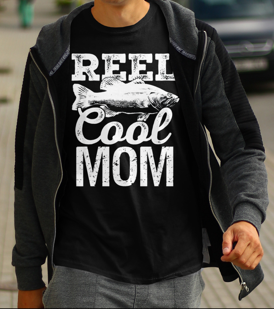 Reel Cool Mom Fishing Angler Bass Fish T-Shirt