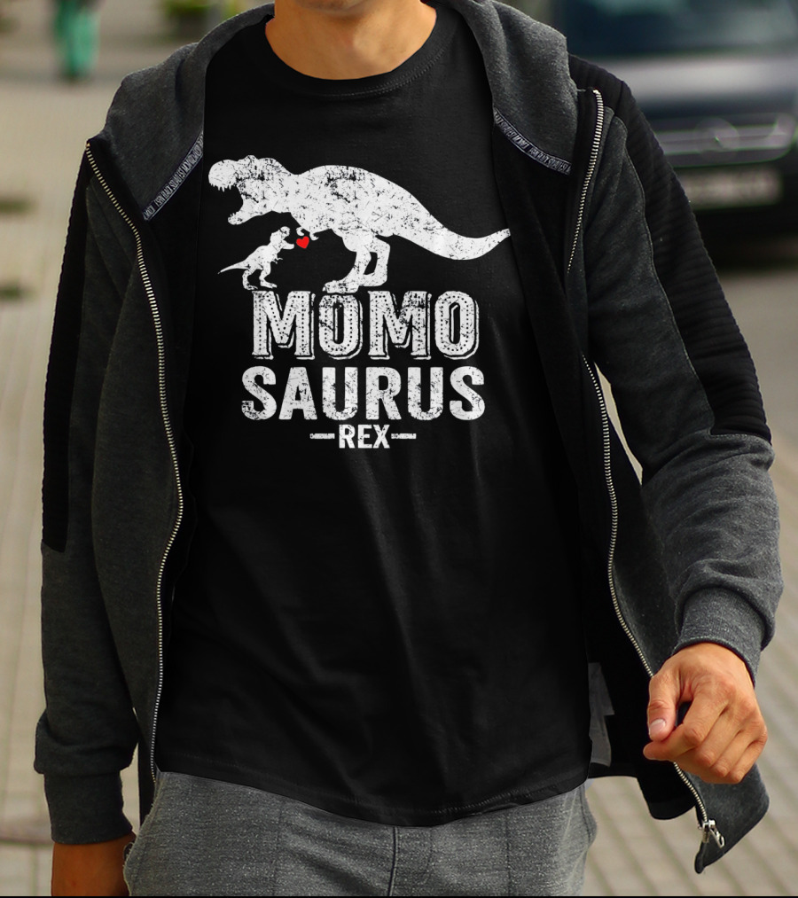 Momo Saurus Rex Dinosaur Family Love T-Shirt