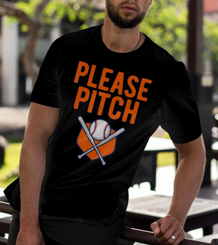 Please Pitch Baseball Funny Adult T-Shirt