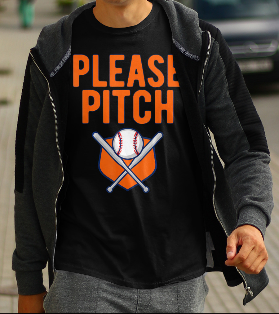 Please Pitch Baseball Funny Adult T-Shirt