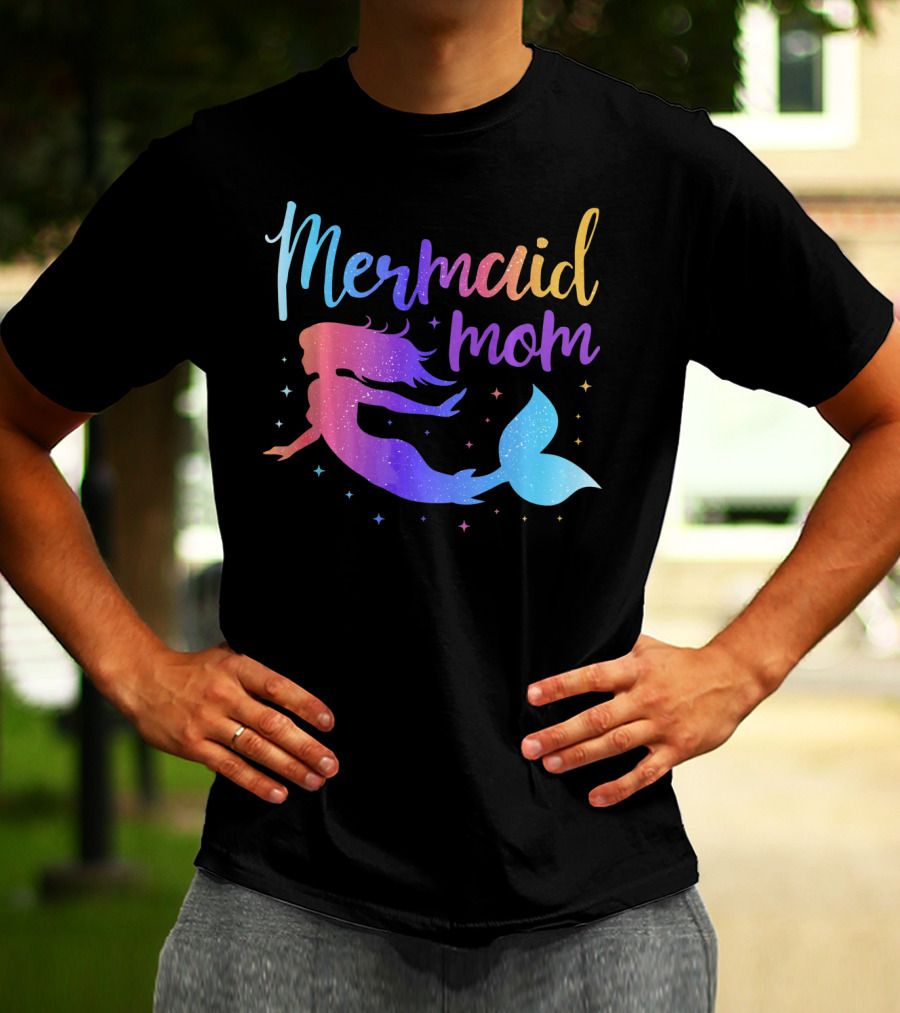 Mermaid Mom Gradient Silhouette For Bachelorette Party T-Shirt