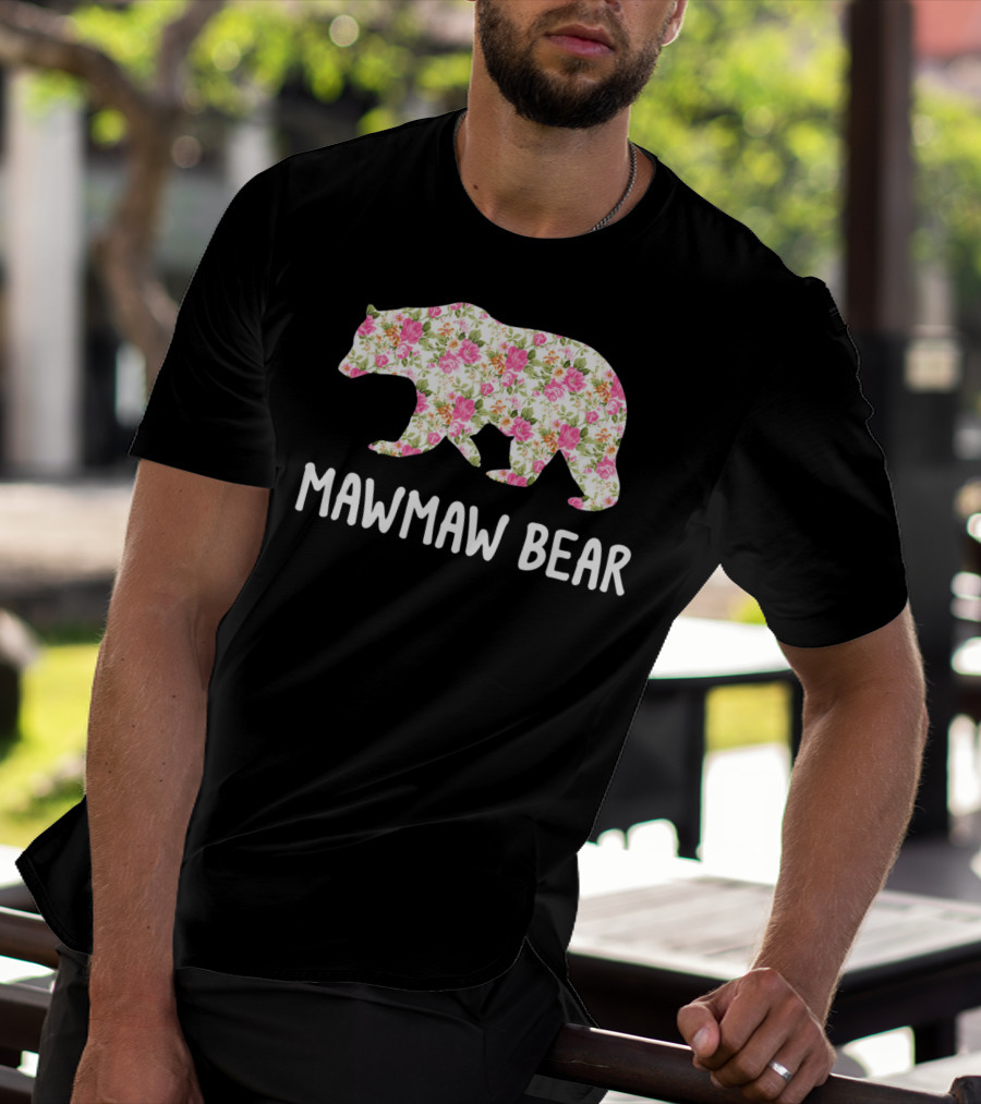 Mawmaw Bear Floral Grandmother T-Shirt
