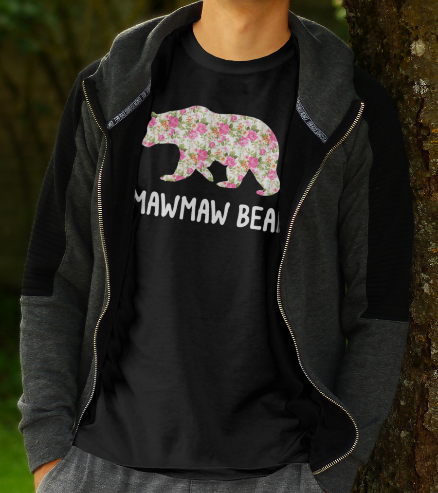 Mawmaw Bear Floral Grandmother T-Shirt